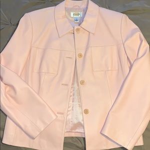 Talbots 100% leather, blush pink jacket